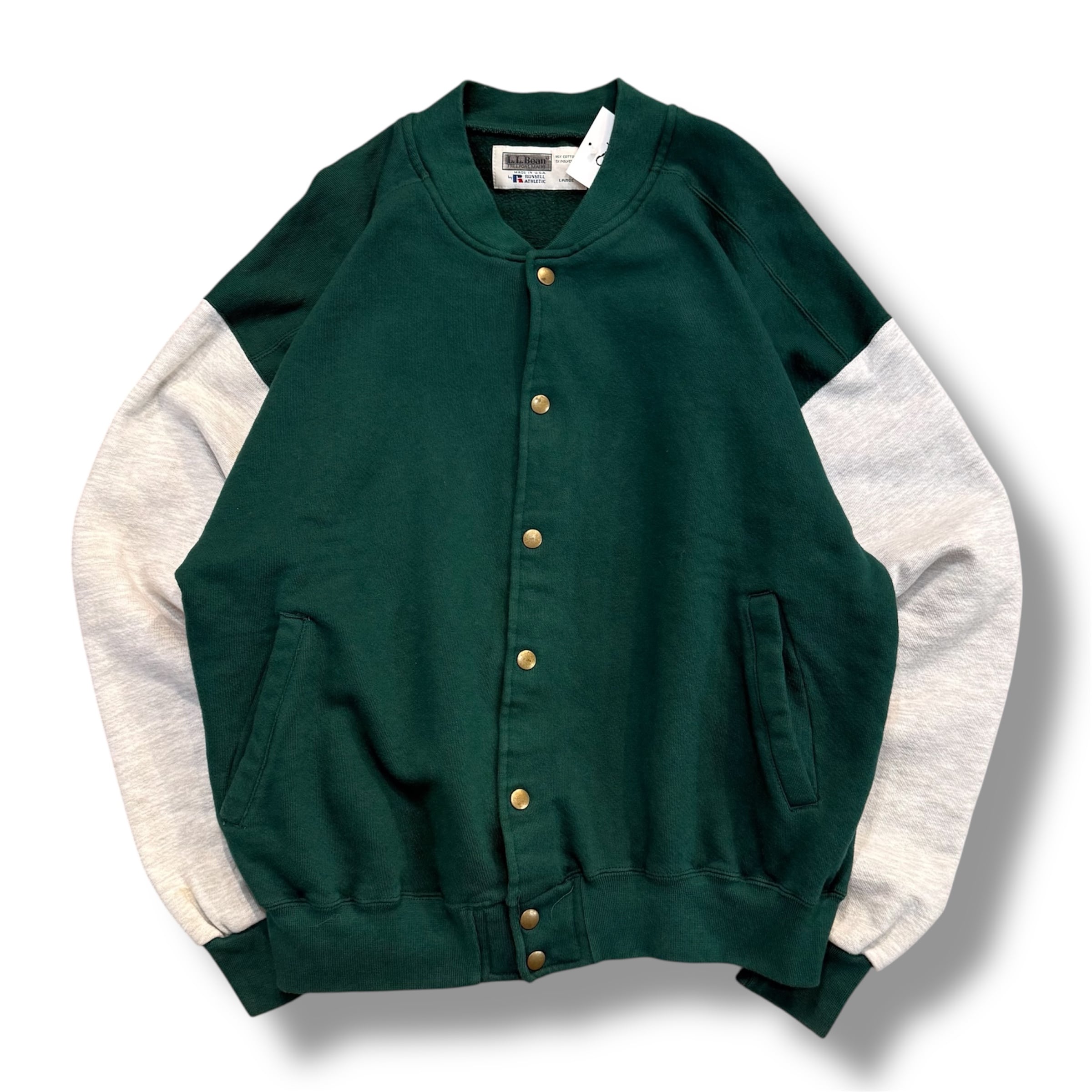 USA製 90s Russell L.L.BEAN ダブルネーム ハーフジップ スウェット 