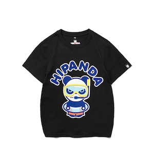 送料無料 【HIPANDA ハイパンダ】キッズ Tシャツ KID'S DIVING HIPANDA PRINTED SHORT SLEEVED T-SHIRT / WHITE・BLACK