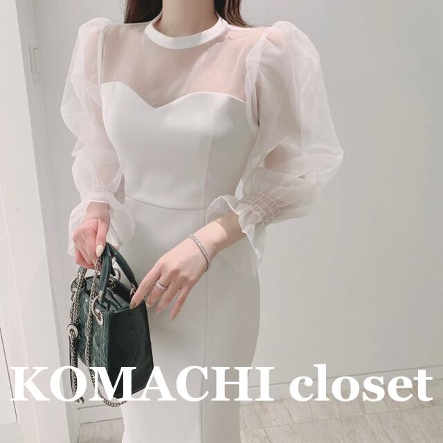 【送料無料】 ドレス パーティードレス イブニングドレス 韓国 レディース 長袖 パフスリーブ ミディアム丈 ハイウエスト メッシュ 透け感 ウエストマーク 可愛い 大人可愛い きれいめ 大人 上品 お洒落 こなれ感 華やか エレガント フェミニン ラブリー ワンサイズ ホワイト ブラック 結婚式 ブライダル ウェディング 二次会 披露宴 パーティー オルチャン 高級感 高見え 着痩せ 着やせ 謝恩会 20代 30代 40代 お呼ばれ スタイルアップ 美脚 脚長 お得 インスタ映え