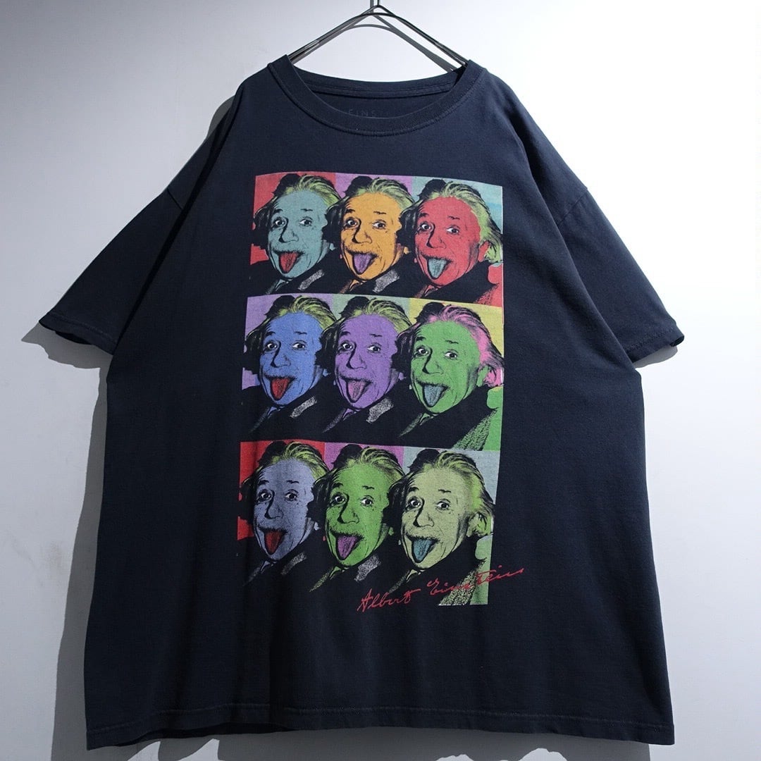 "Albert Einstein" Black Pop Art Print T-Shirt
