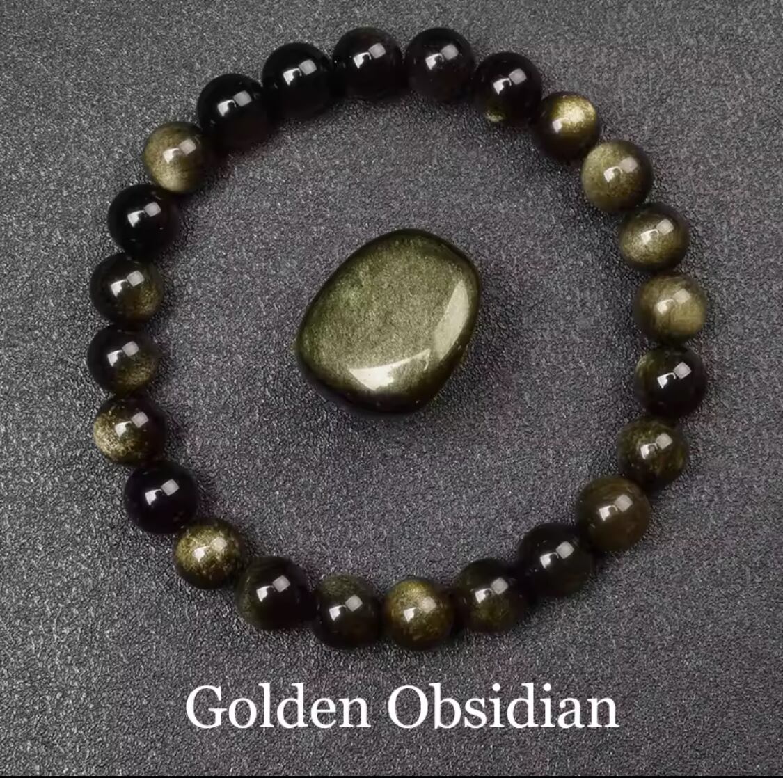 ゴールデンオブシディアンブレスレット8mm19cm