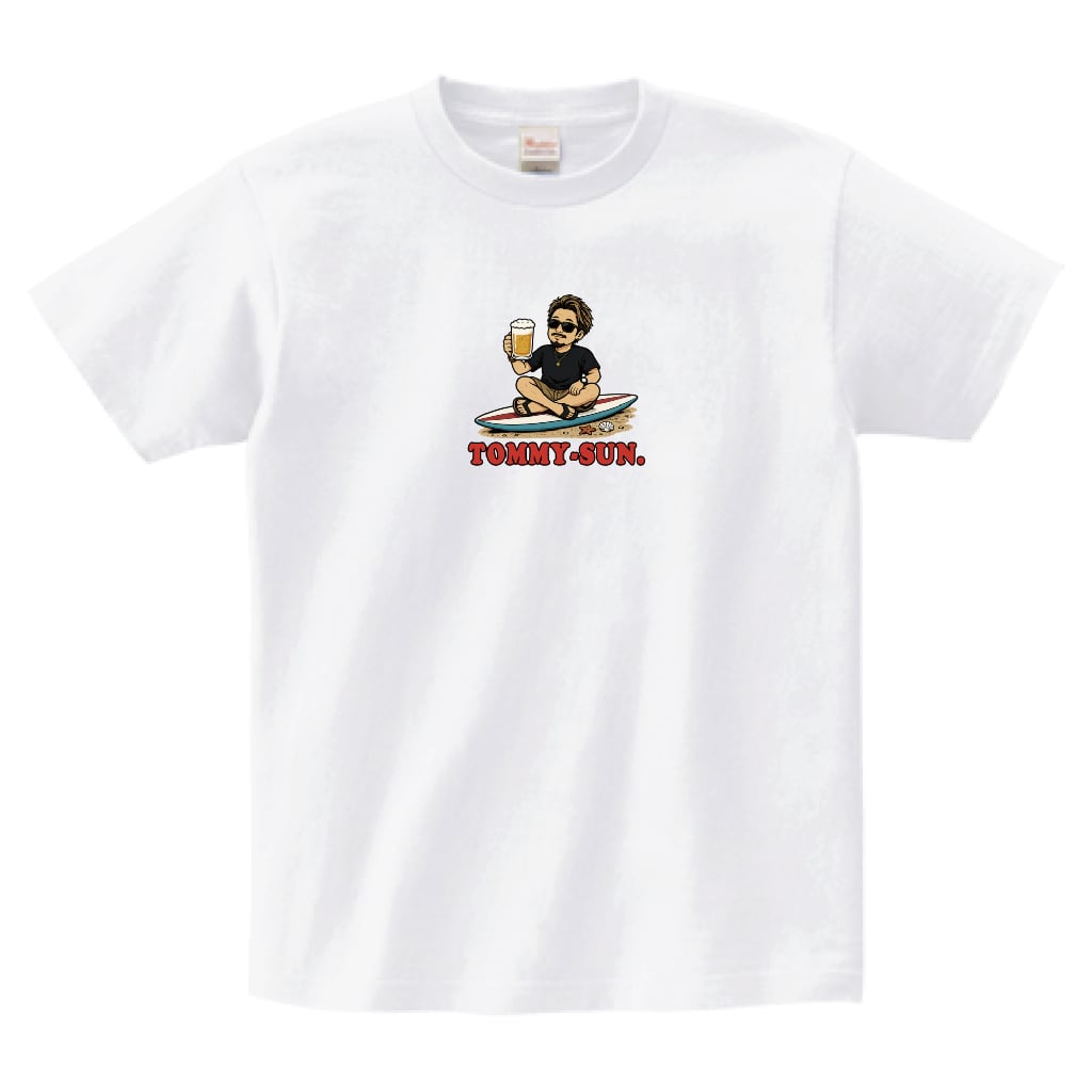 "CHILLING SURFER"BEER & SURF センターグラフィック Tシャツ