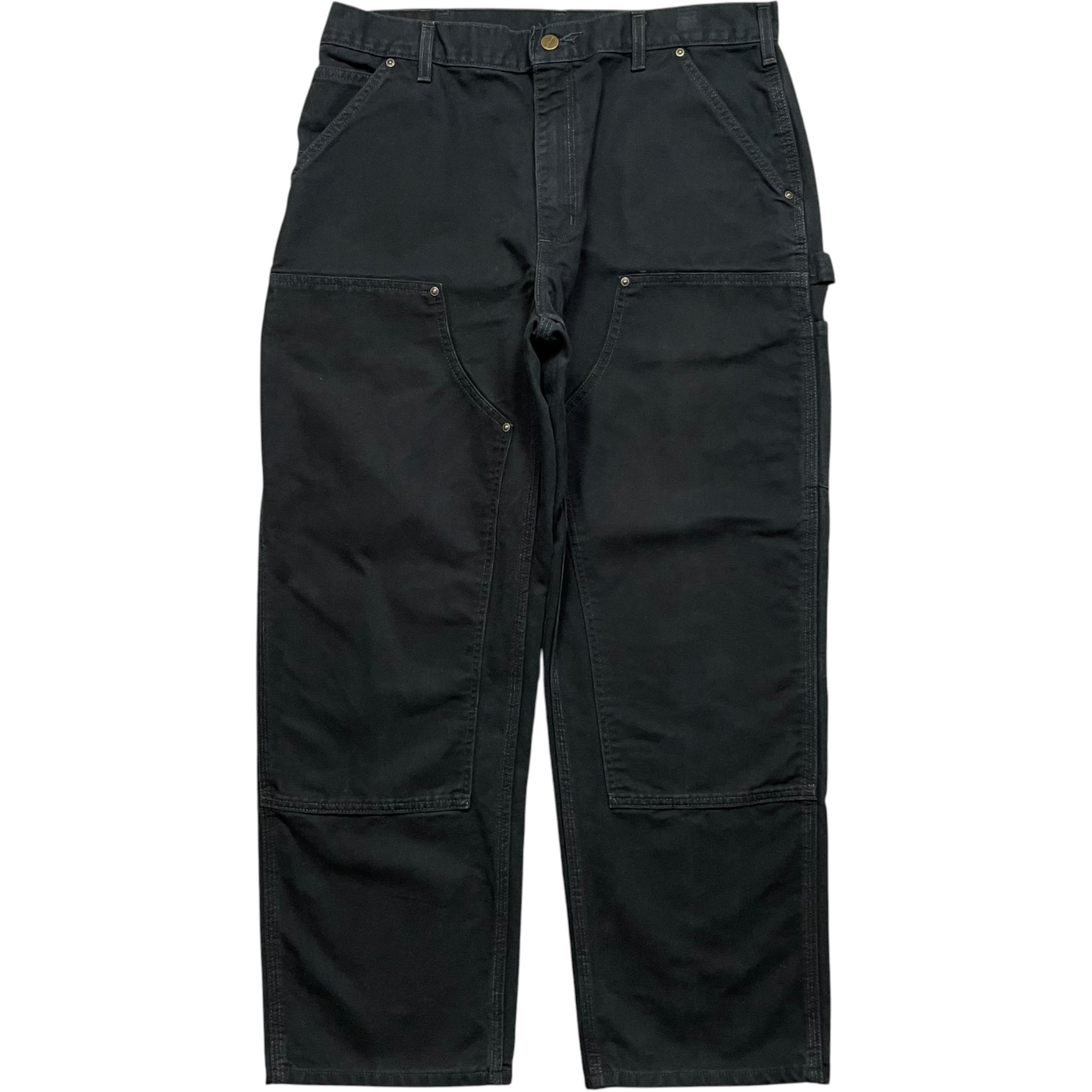 《実寸 W34 L28》 Carhartt カーハート ペインターパンワークパンツ ダブルニー ブラック ワンポイントロゴ no.10268