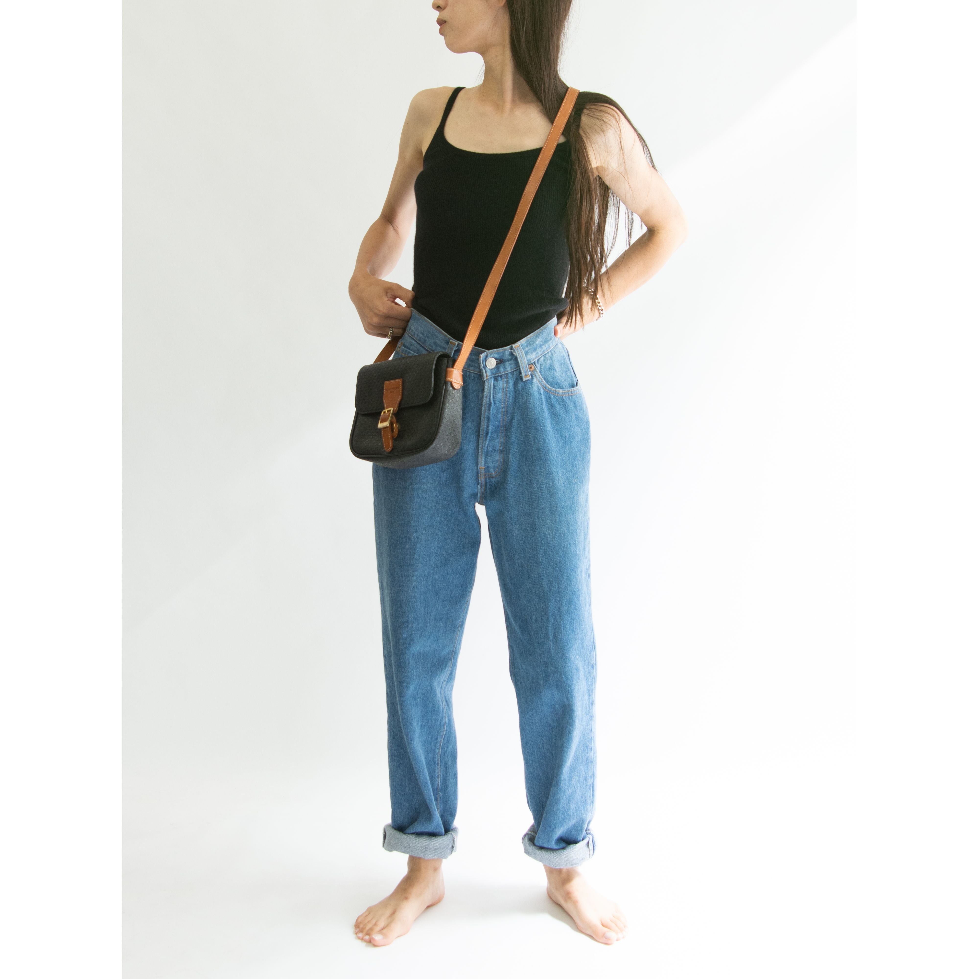 courreges paris】Made in France PVC×Leather Crossbody Bag