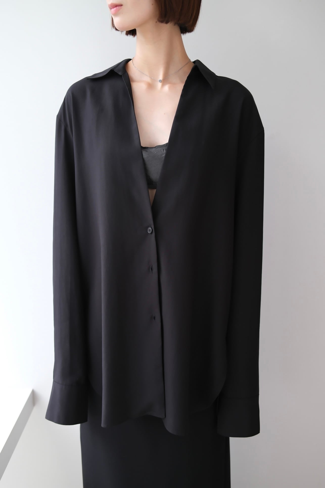 TODAYFUL Silky Skipper Shirts シルキースキッパーシャツ Black