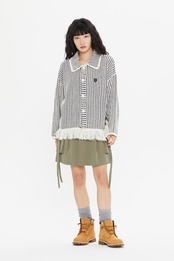 STRIPE WESTERN KNIT CARDIGAN_OATMEAL