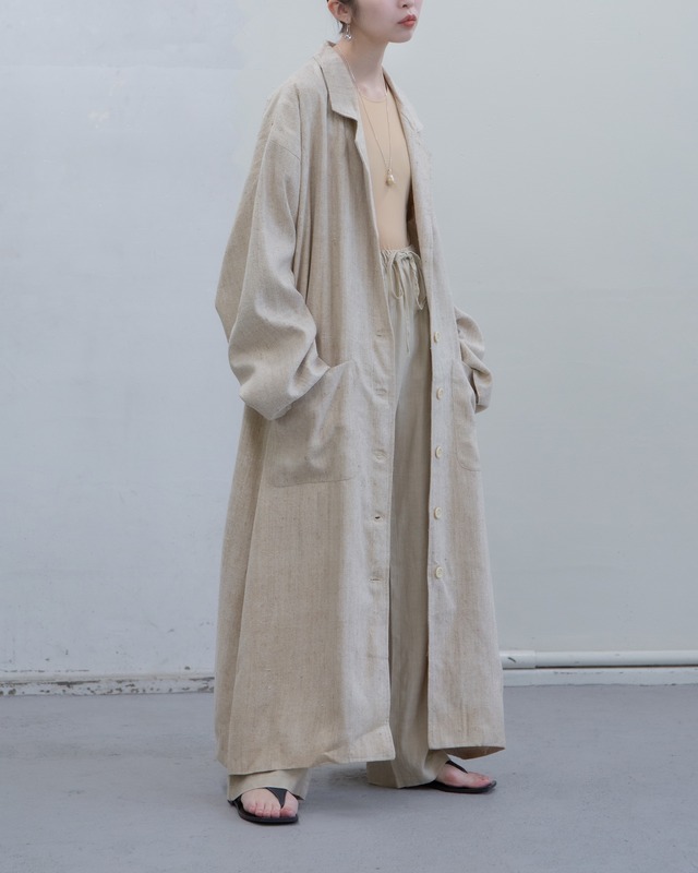 1980s silk tweed long coat