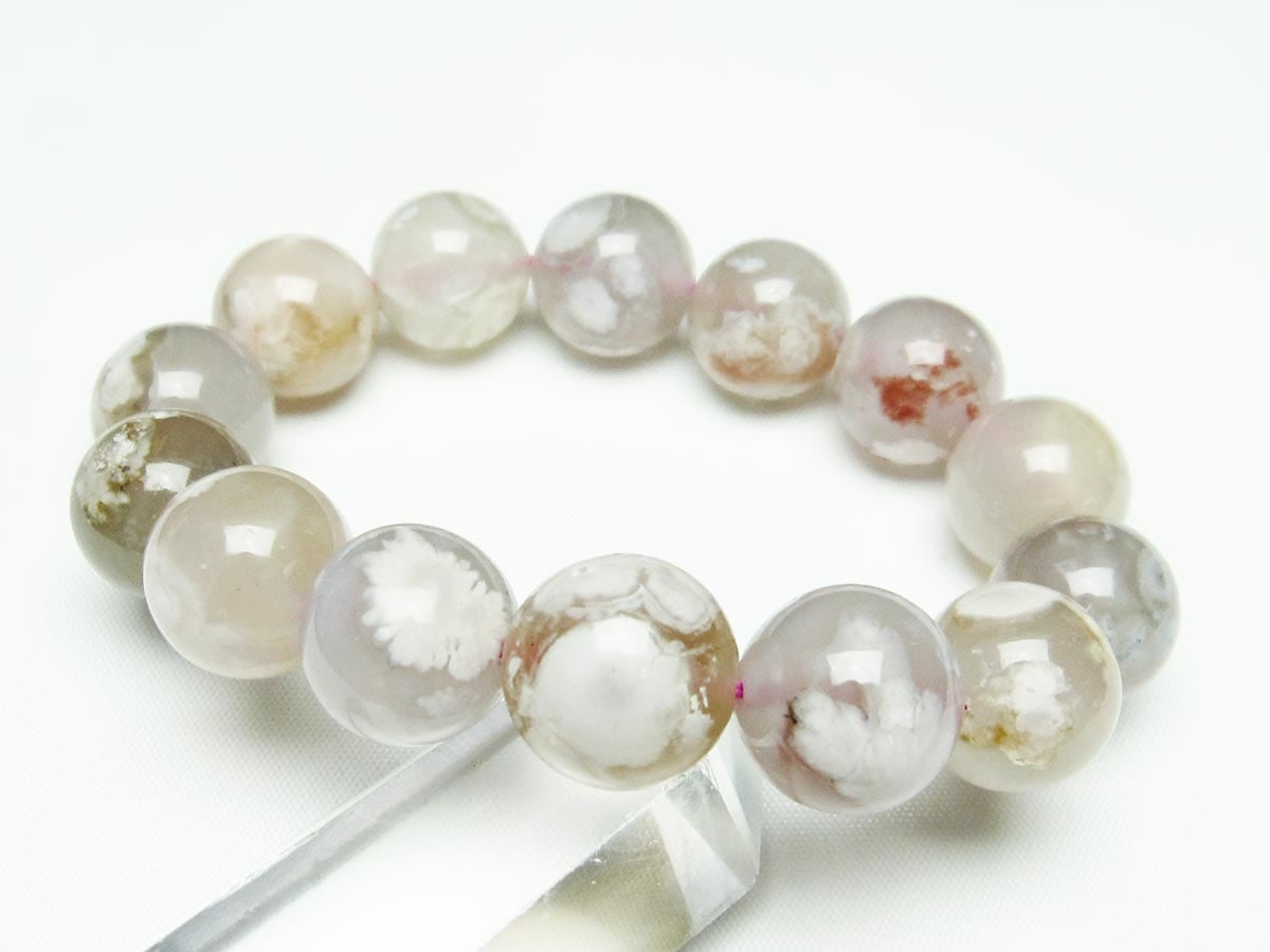 チェリーブロッサムアゲート ブレスレット 桜瑪瑙 16mm [M便 1/10] 111