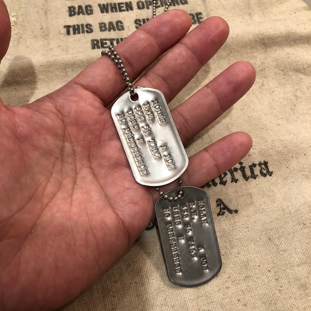 vintage military "USMC" dogtag Knot Co. Ltd.