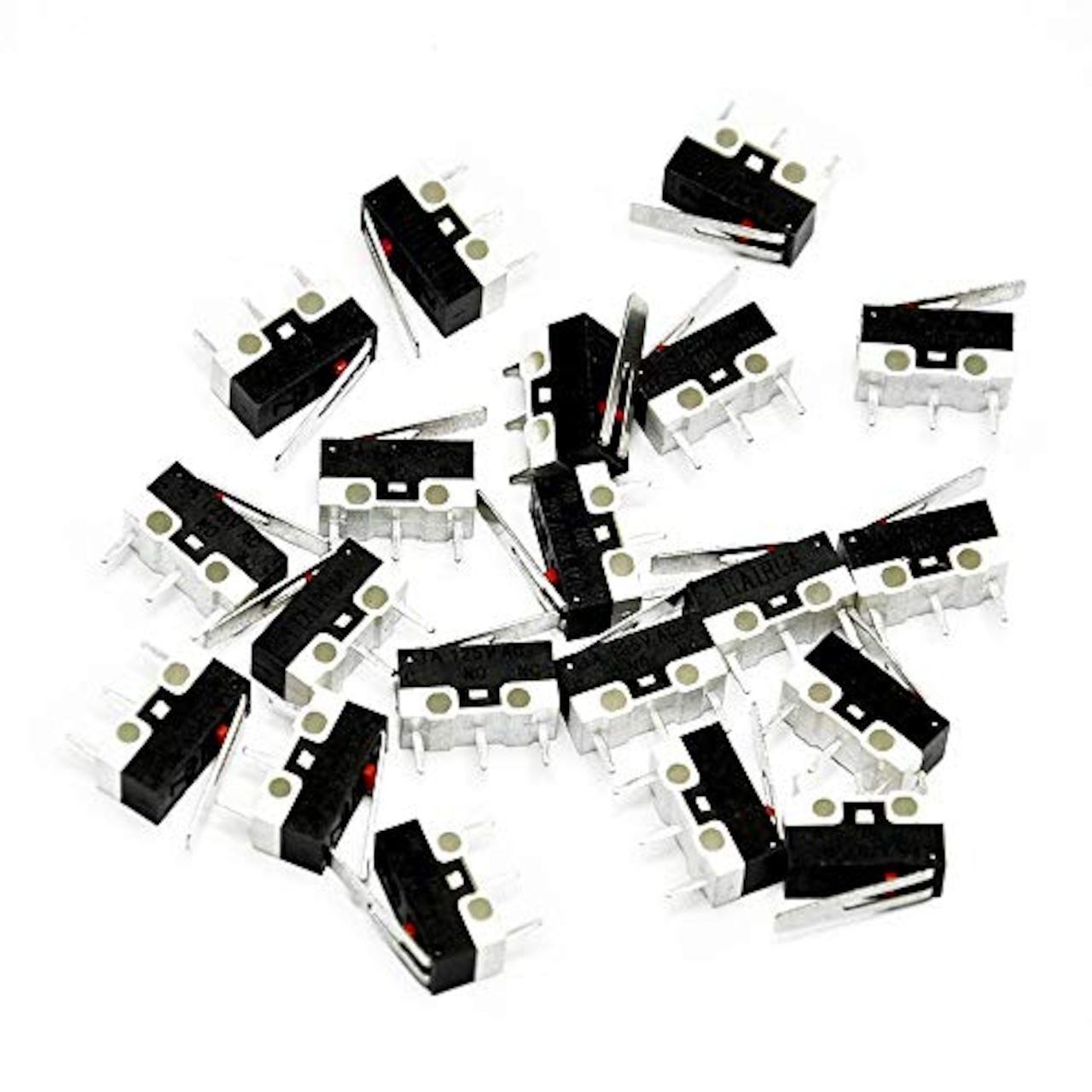 Youmile 20個のマイクロスイッチAC 1A 125V 3ピンSPDT NO + NCヒンジレバーArduino用モーメンタリプッシュボタンマイクロリミットスイッチ