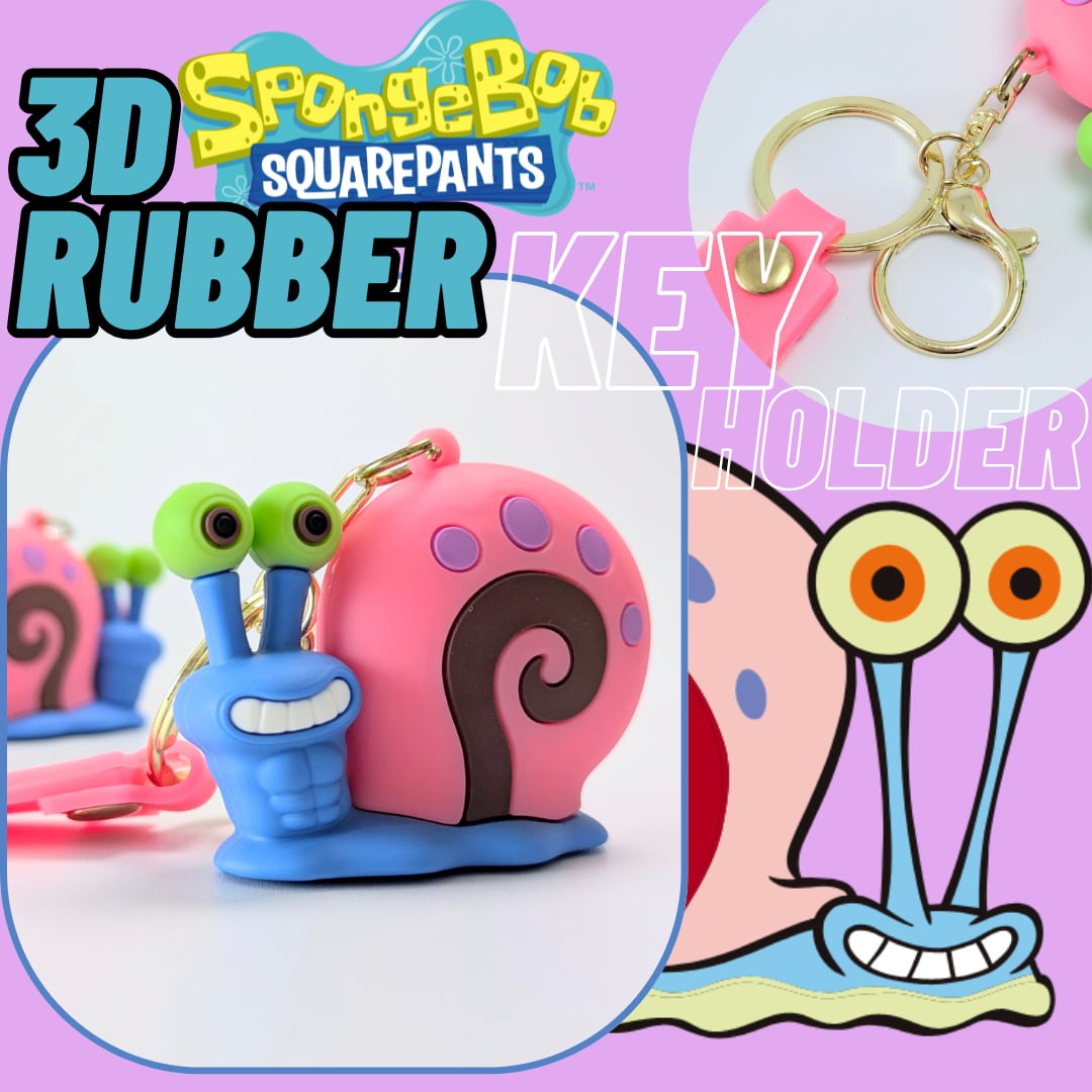 【 SpongeBob SquarePants（ スポンジボブ ）】 『 ゲイリー・ザ・スネイル / ゲイリー 』3D Rubber KeyHolder / 3Dラバーキーホルダー〚アメリカン雑貨 アメトイ〛