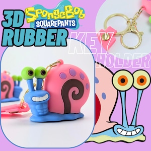 【 SpongeBob SquarePants( スポンジボブ )】 『 ゲイリー・ザ・スネイル / ゲイリー 』3D Rubber KeyHolder / 3Dラバーキーホルダー〚アメリカン雑貨 アメトイ〛