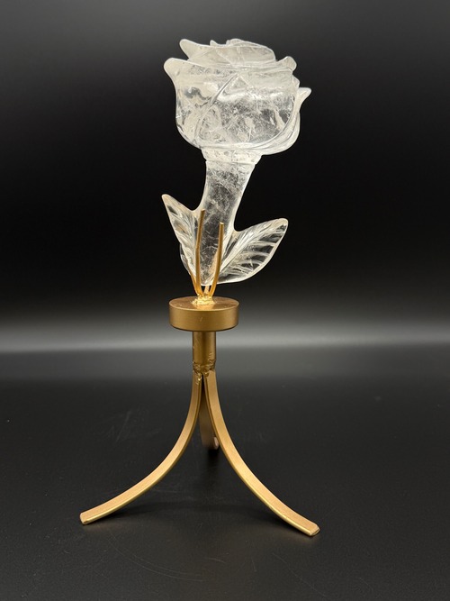 【特別価格】水晶　バラ　スタンド付き