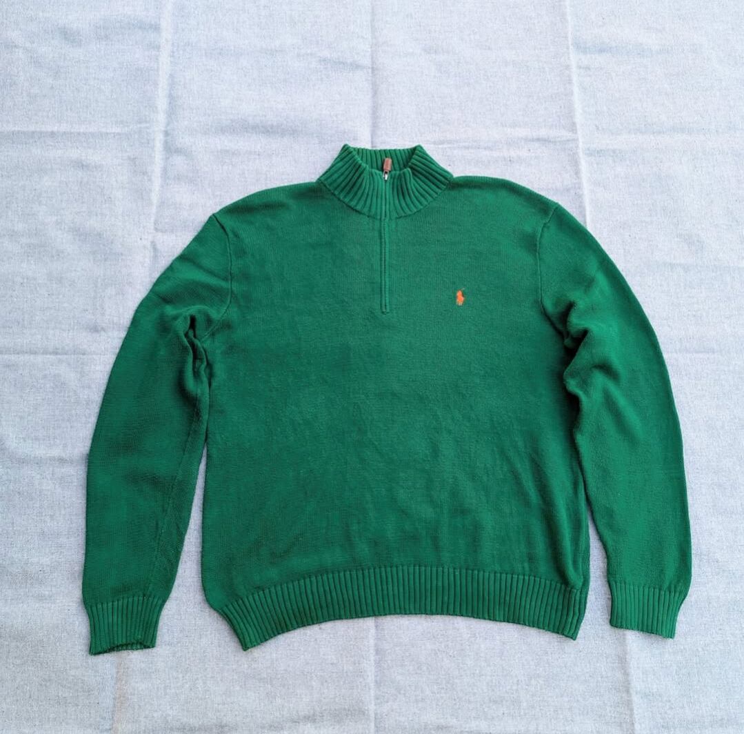ralph lauren half zip cotton knit 小岩店