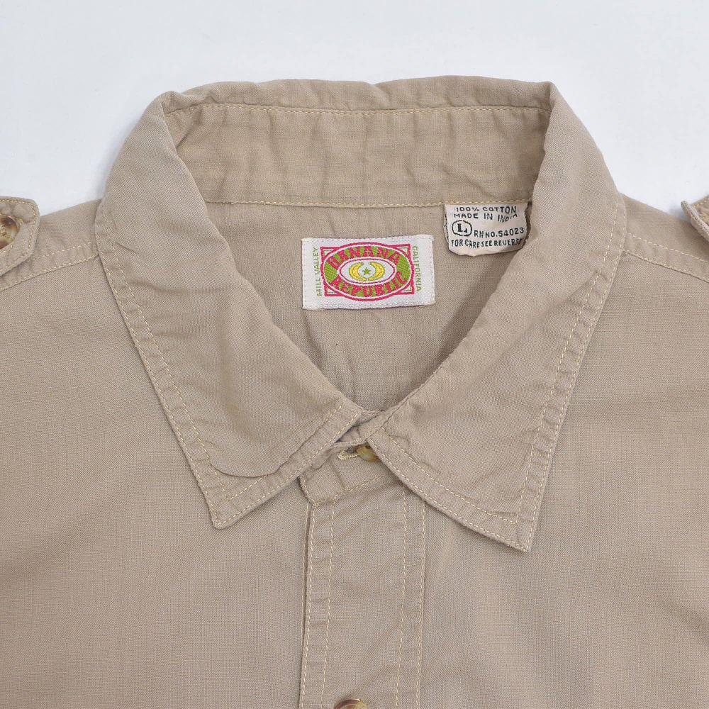 80s BANANA REPUBLIC バナリパ コットン サファリシャツ ヴィンテージ