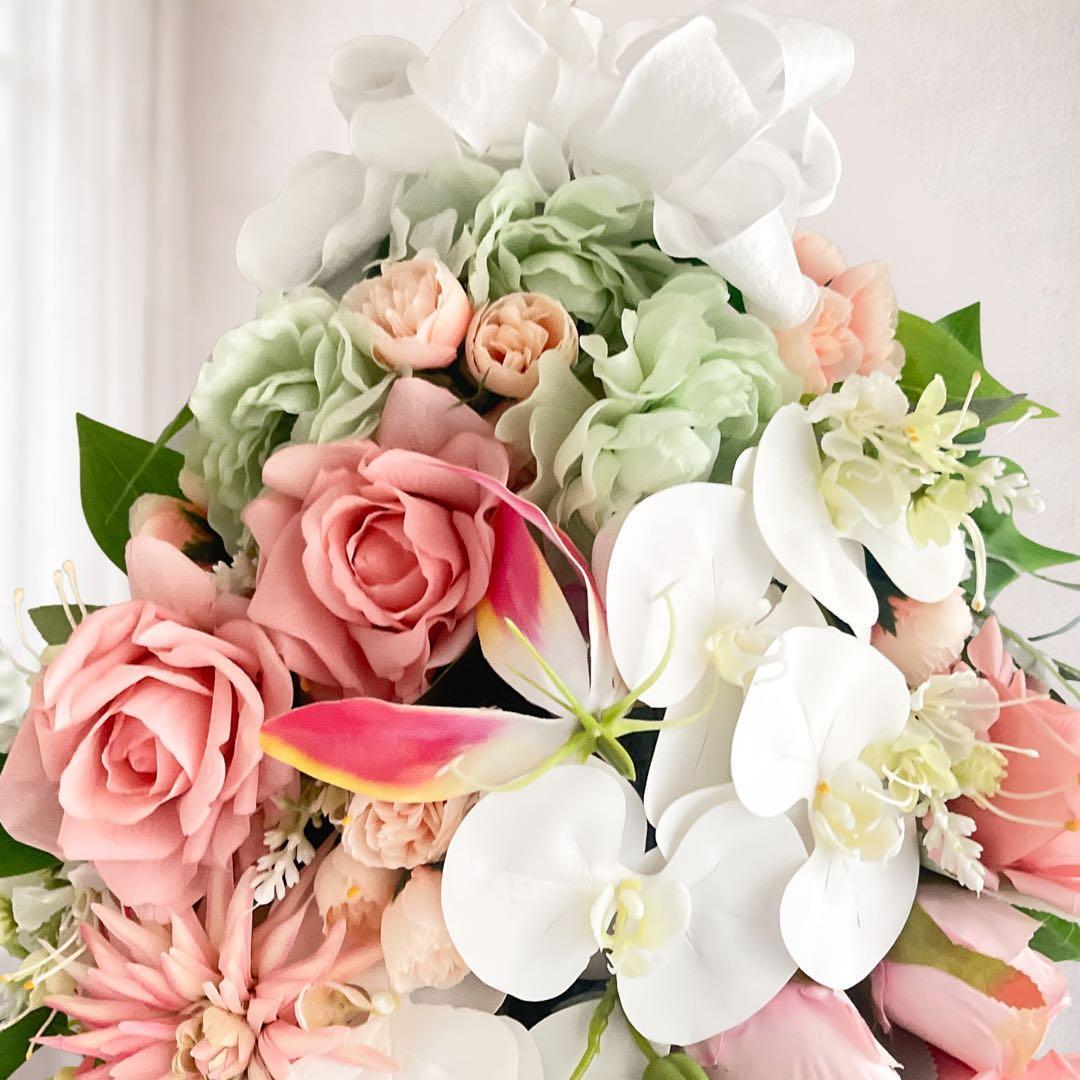 光触媒フラワー 至高の胡蝶蘭＆ローズ・ラグジュアリースワッグ 退職や