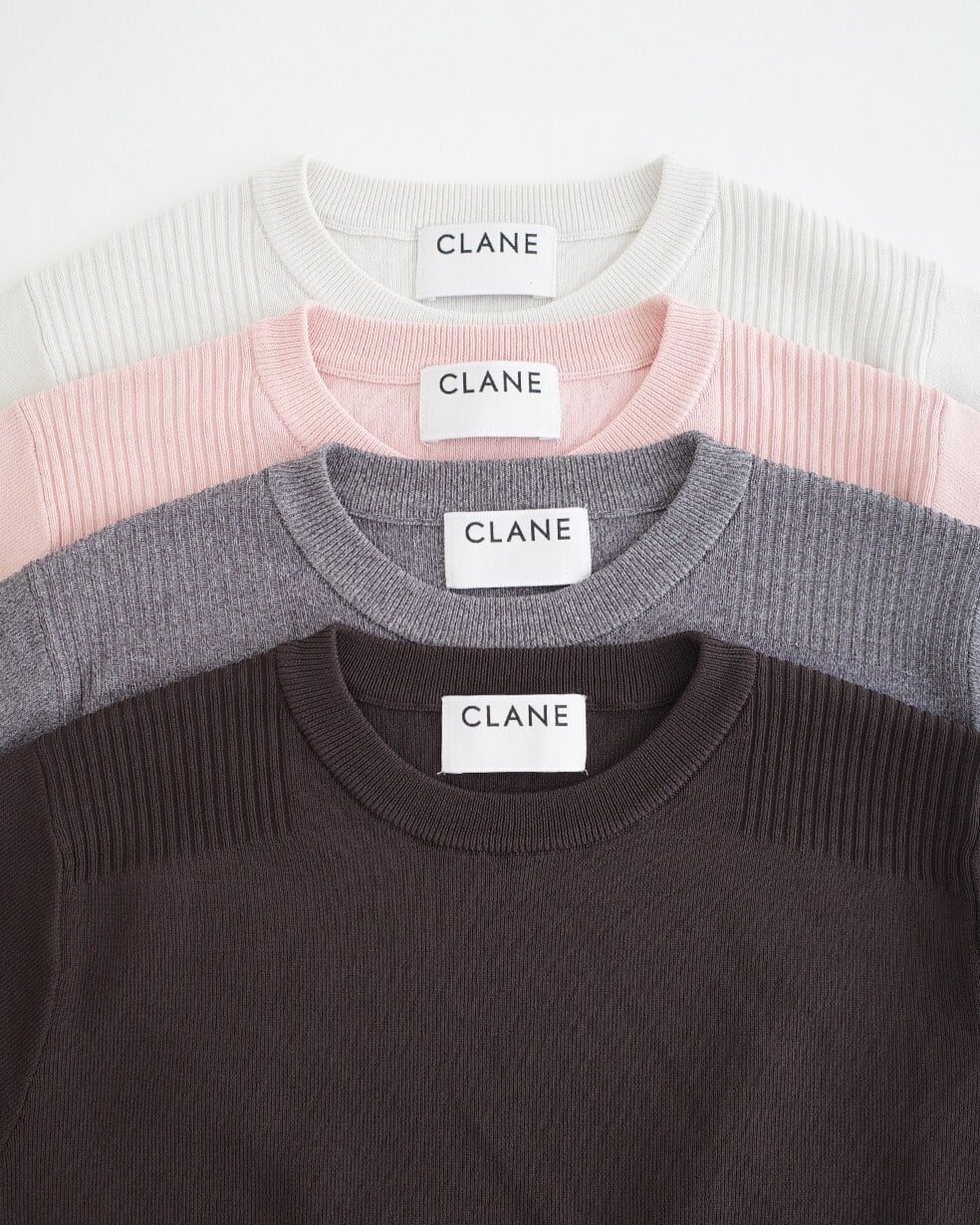 25年 クラネ CLANE MIX COLOR KNIT TRENKER CLANE(クラネ) BASIC COMPACT KNIT TOPS | サウスオレンジ｜メンズ