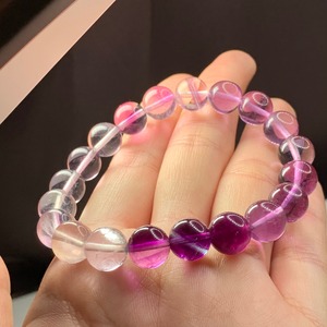 A18.透明度有り♪パープルグラデーションフローライトブレスレット