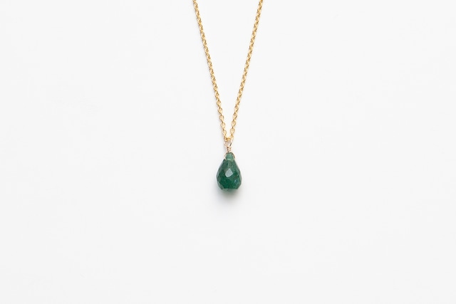 drop cut stone necklace - green aventurine