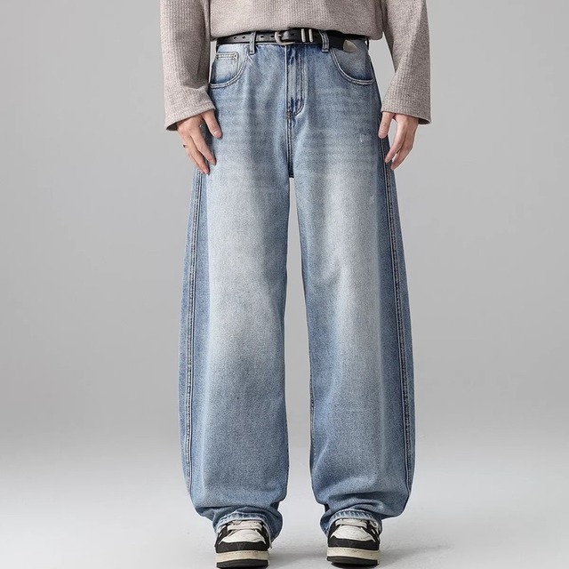 Wide Straight Denim Pants ◇H1028