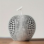 りんごの置物 2色展開 ホワイト ブラック セラミック像装飾