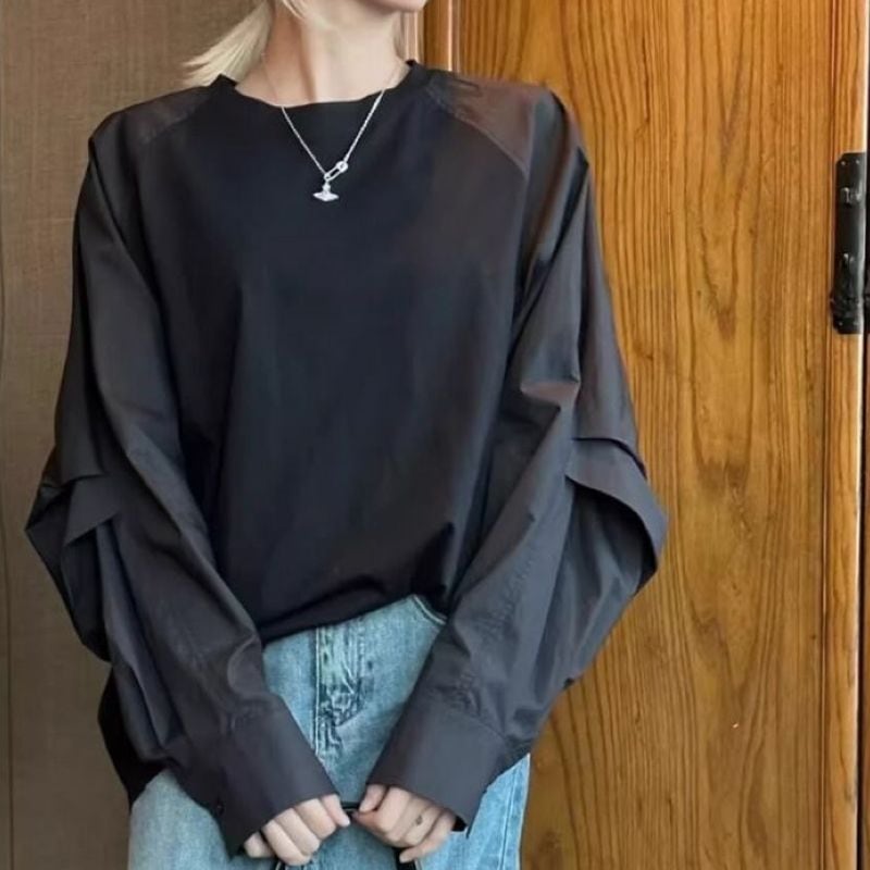トップス OVER SIZED RAGLAN SLEEVE PULLOVER 2 Tucked raglan sleeve pullover 2 colors V1321 | ViCHIC.