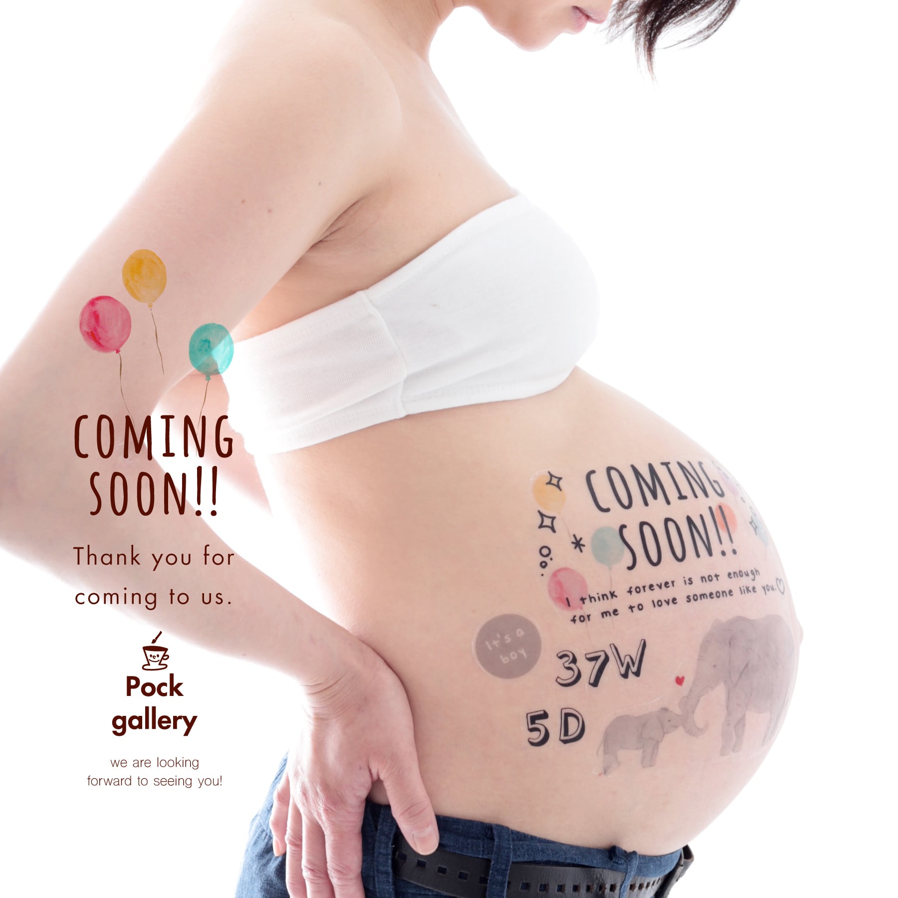 ママ、ママ、あのね♡【マタニティペイントシール】