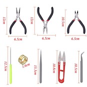 GOOMAND 手芸工具 8点セット アクセサリー制作 ピンセット・ニッパー・ハサミ付き (平やっとこ、丸やっとこ、マルカン、目打ち)