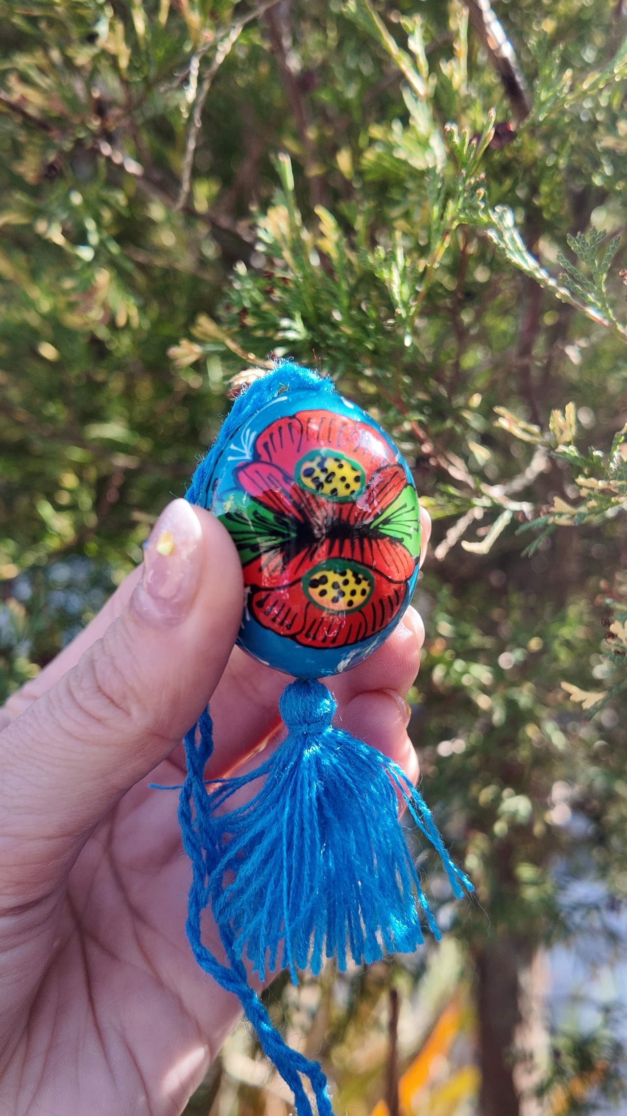 装飾用木製プィサンカ　小（イースターエッグ）　コロミヤモデル　 - 1