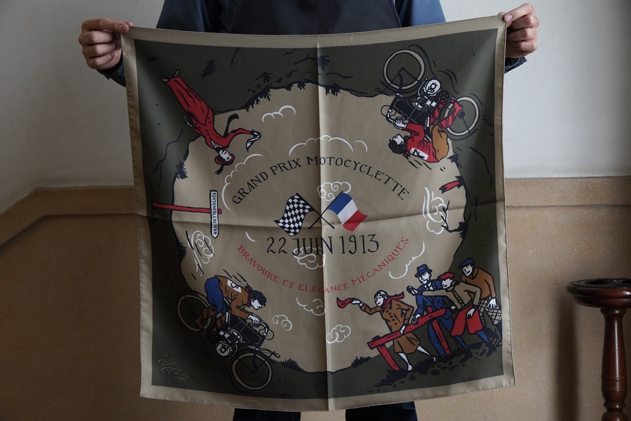 A PIECE OF CHIC】SILK SCARF / GRAND PRIX - MOT1 TS