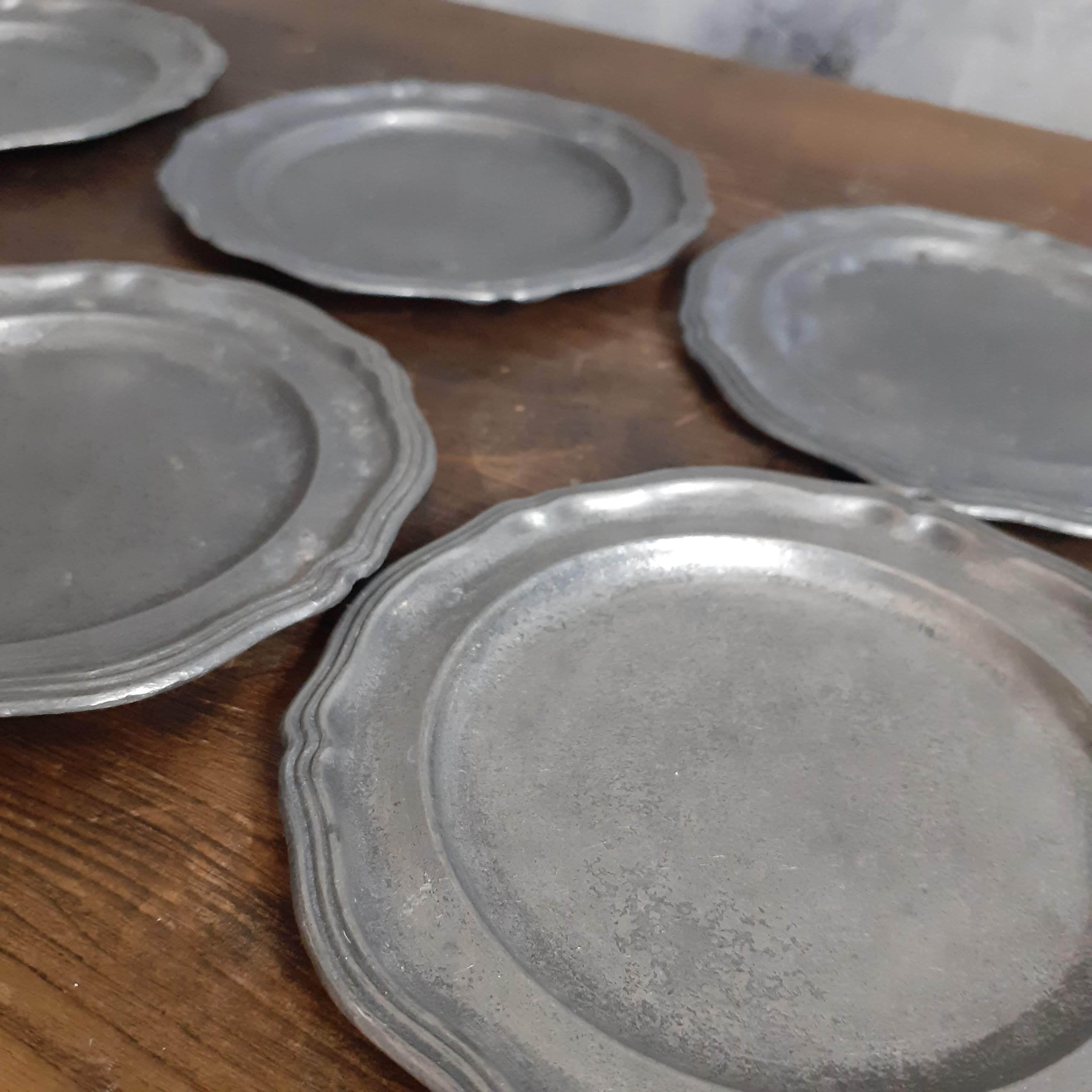 アンティーク　ヴィンテージ　古道具　ピュータープレート　エタン皿　錫 アンティーク ヴィンテージ 古道具 ピュータープレート エタン皿 錫