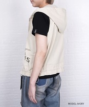 【直営限定ITEM】ドロストフリルペイントベスト (IVORY)　CQ-46123H