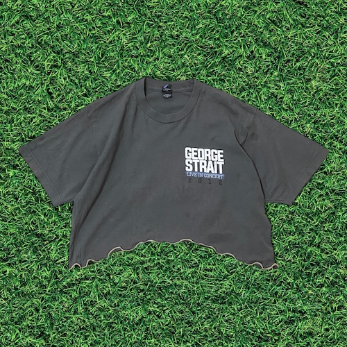 チビ丈mellowジョージストレイプリントTシャツ