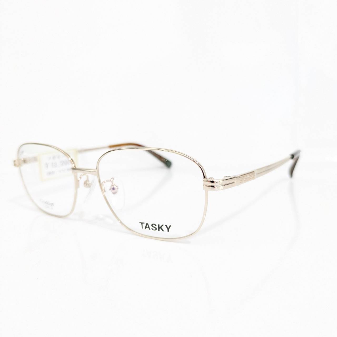 【TASKY】スクエアメタルフレーム ゴールド