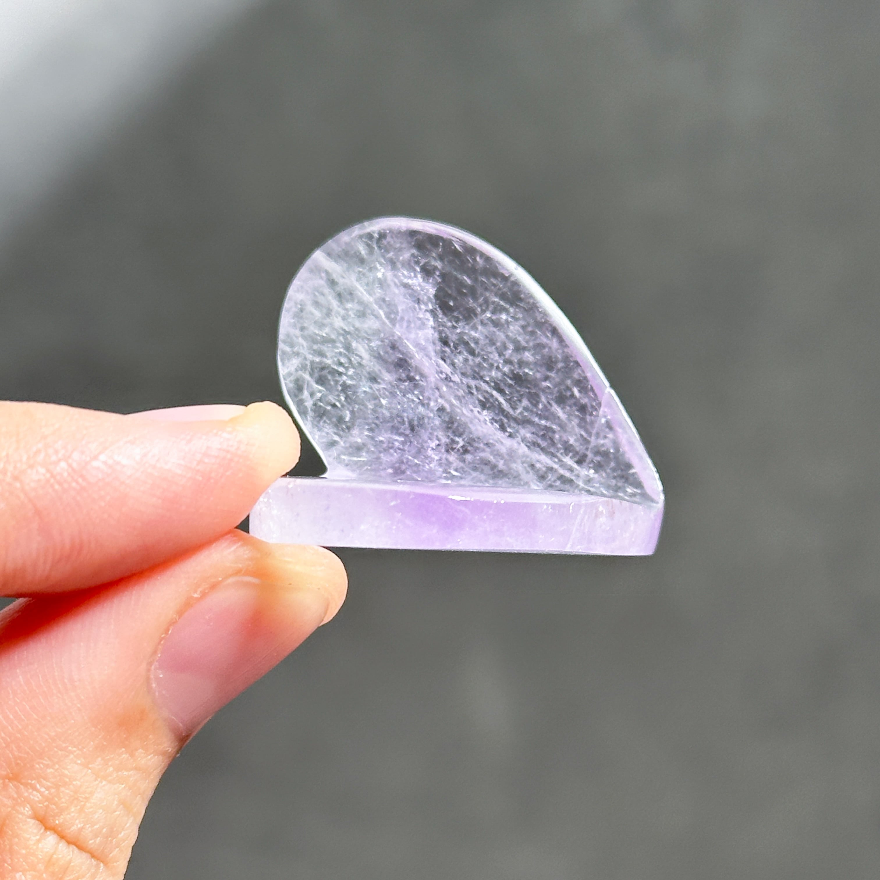 アメジスト 3Dハート 01♡Amethyst heart ♡天然石・鉱物