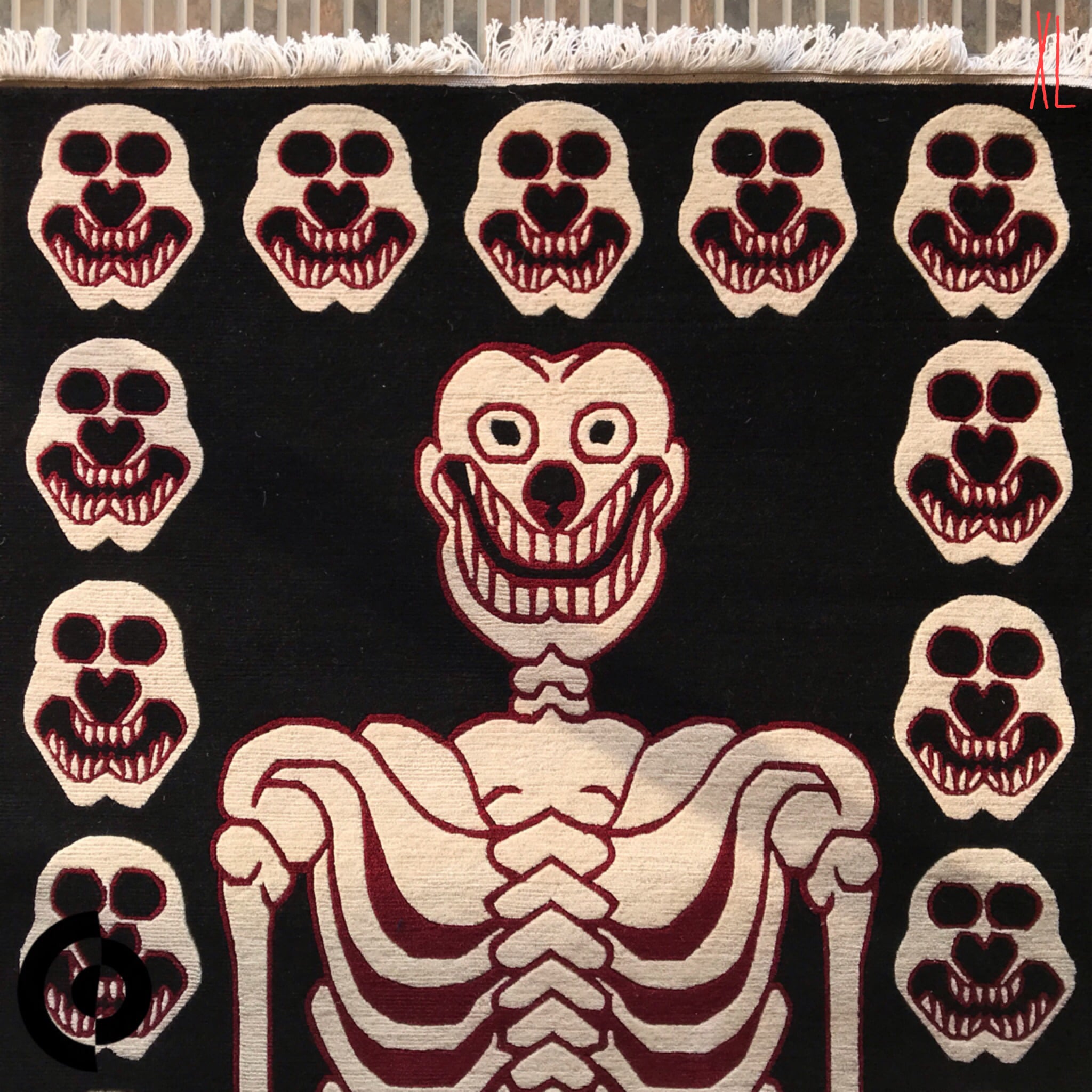 XL B チベタンラグ スカル柄 180 90 cm TIBETAN SKULL RUG ...