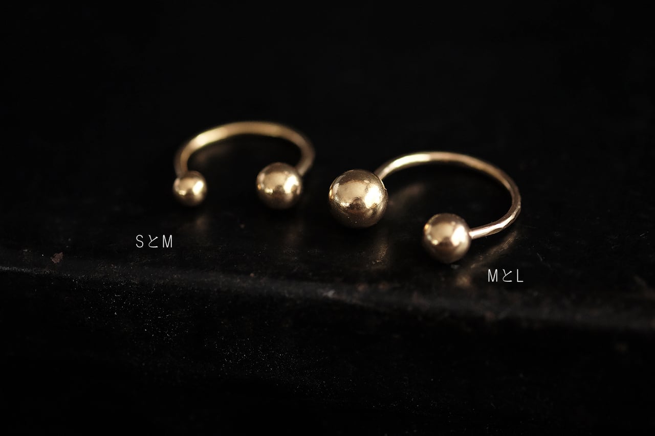 MとL2つの玉の指輪 （gold） | SUNn・寸
