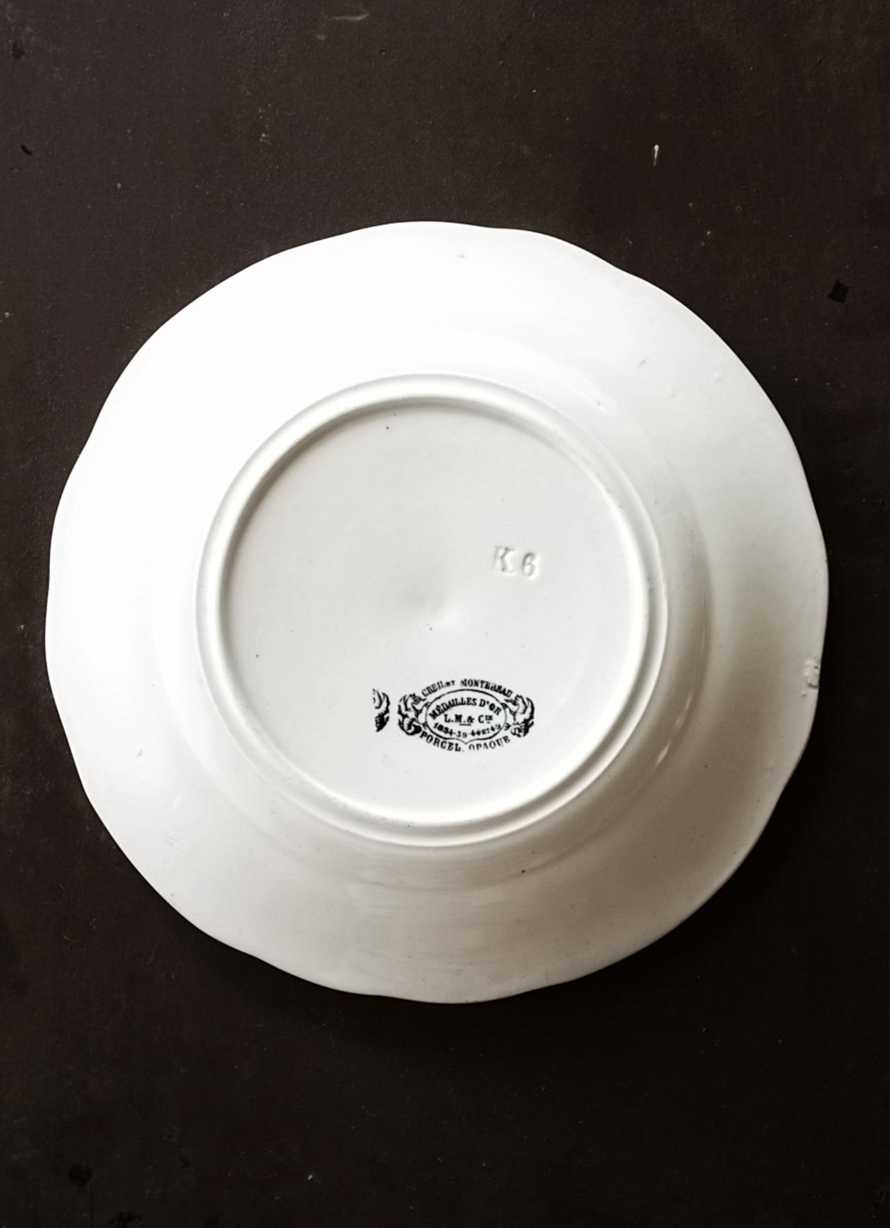 1840s~  Creil et Montereau LES PAPILLONS グランヴィル的蝶々人間のプレートa アンティーク