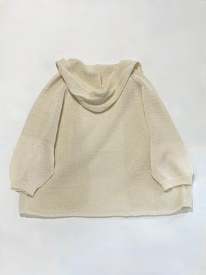 FACTORY・GIMAコットン フード付きカーディガン・アイボリー