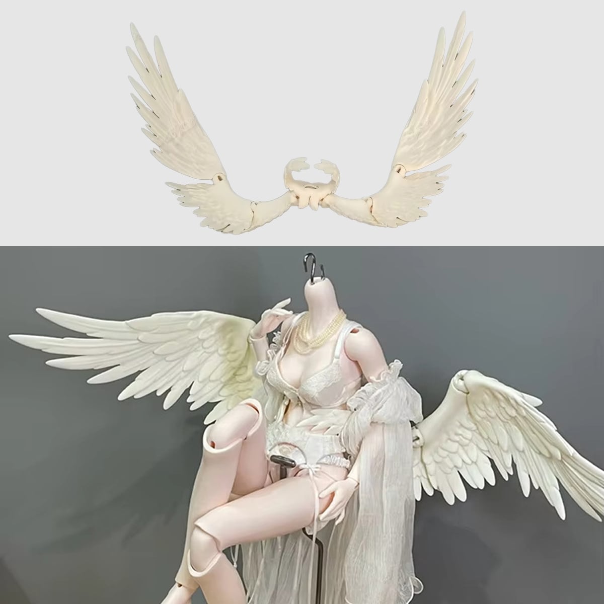 羽 1/4 天使の羽 翼 カスタムドール BJD 球体関節人形 素体