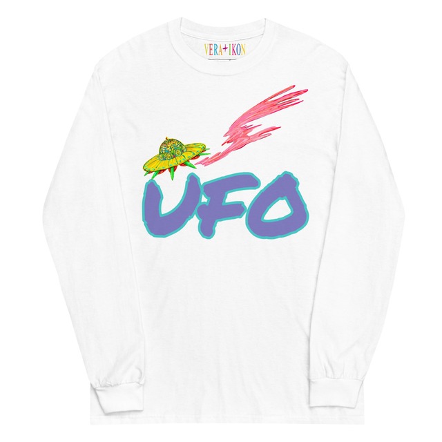 UFO 長袖Tシャツ　パープル×ホワイト