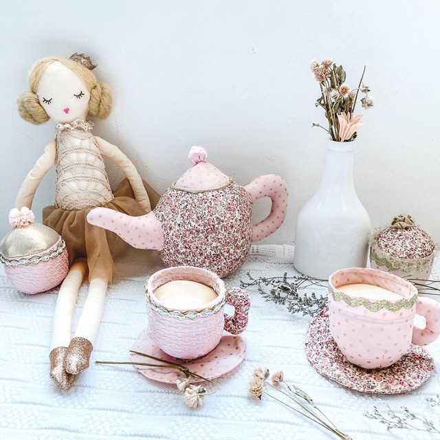 MON AMI モナミ | フローラル ティーセット ぬいぐるみ 布製 おままごと FLORAL STUFFED TOY TEA SET