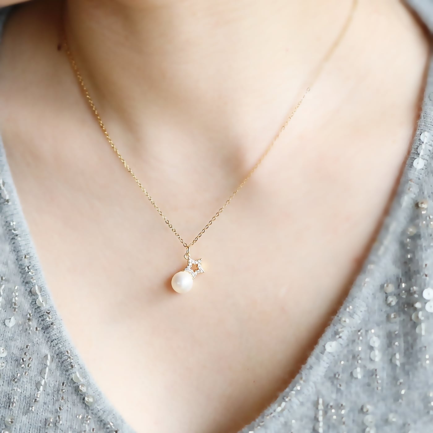月と星のMinuet パールネックレス ホワイト｜サージカル