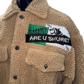 【DIESEL】ディーゼル パッチワーク ボア フリースジャケット チェック裏地