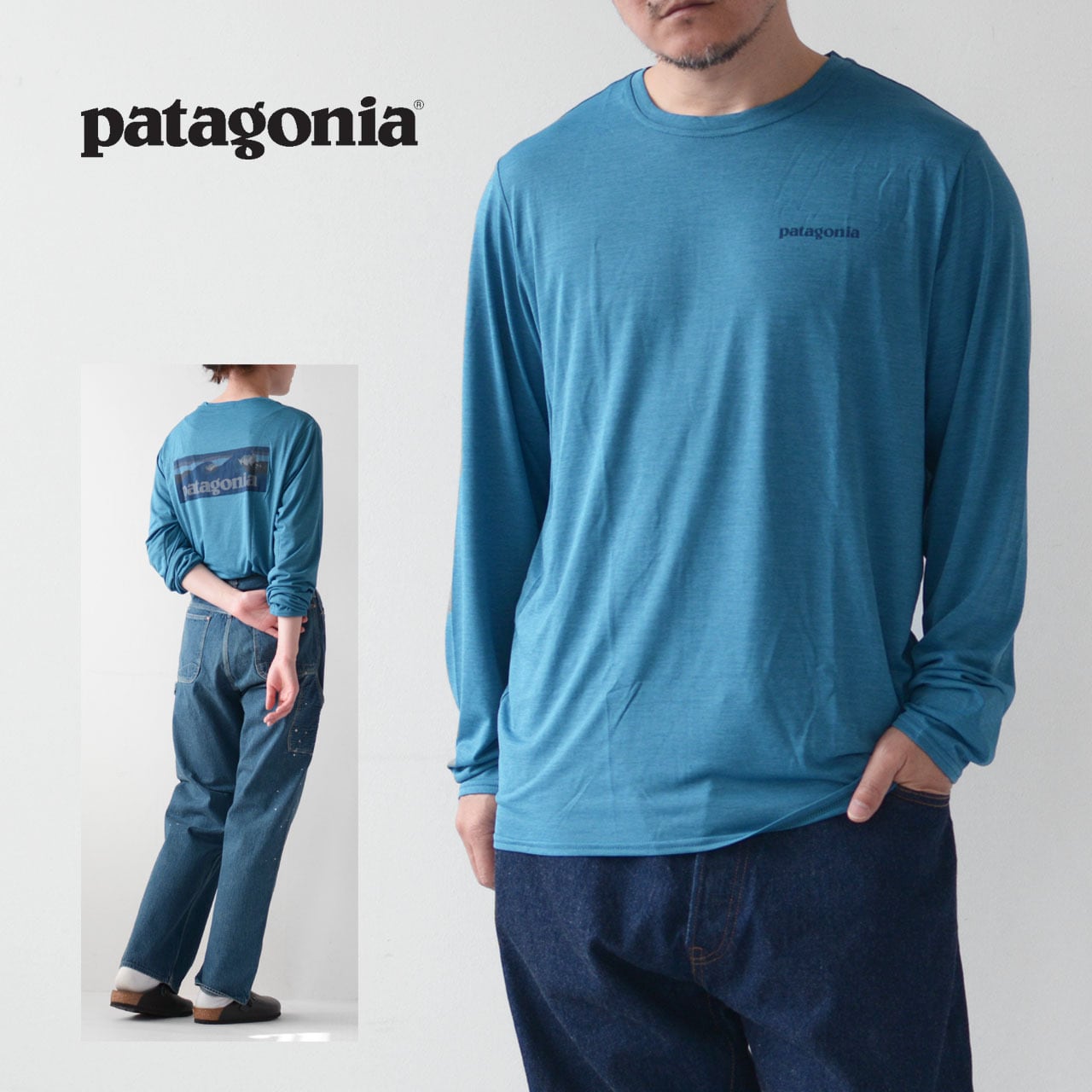 Patagonia [パタゴニア正規代理店] Men's L/S Cap Cool Daily Graphic Shirt Waters 45170-23]メンズ・ロングスリーブ・キャプリーン・クール・デイリー・グラフィック・シャツ（ウォーターズ）・長袖Tシャツ・ロンT・アウトドア・アクティビティ・MEN'S  LADY'S ...