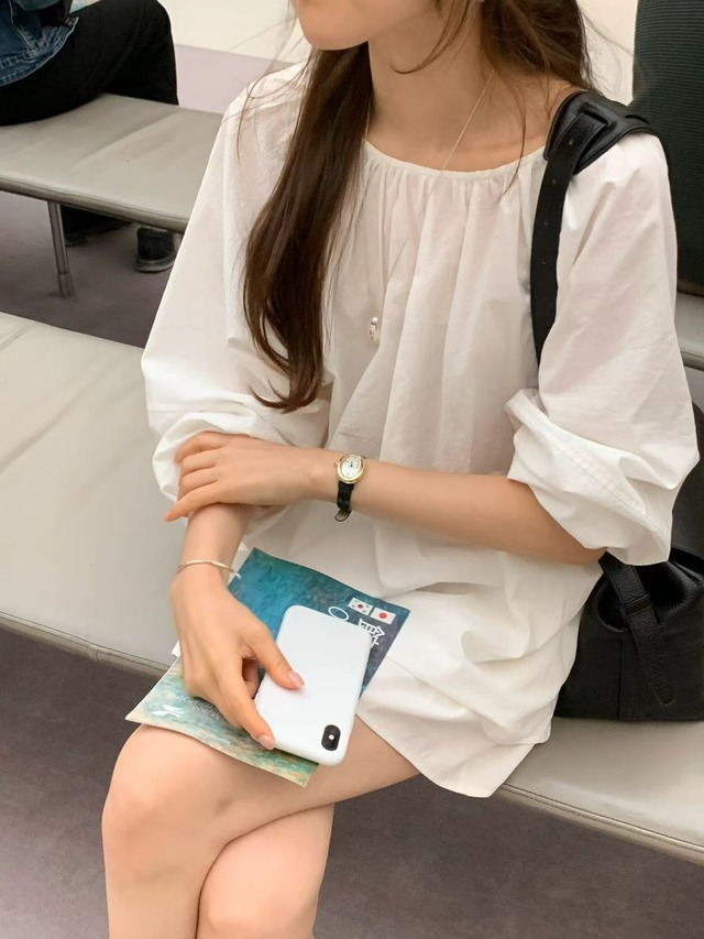 (OUNCE) mare ribbon blouse / 2color