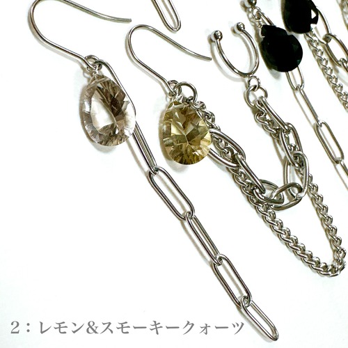よくばりさんへ！チェーンピアス&イヤカフ　シルバー