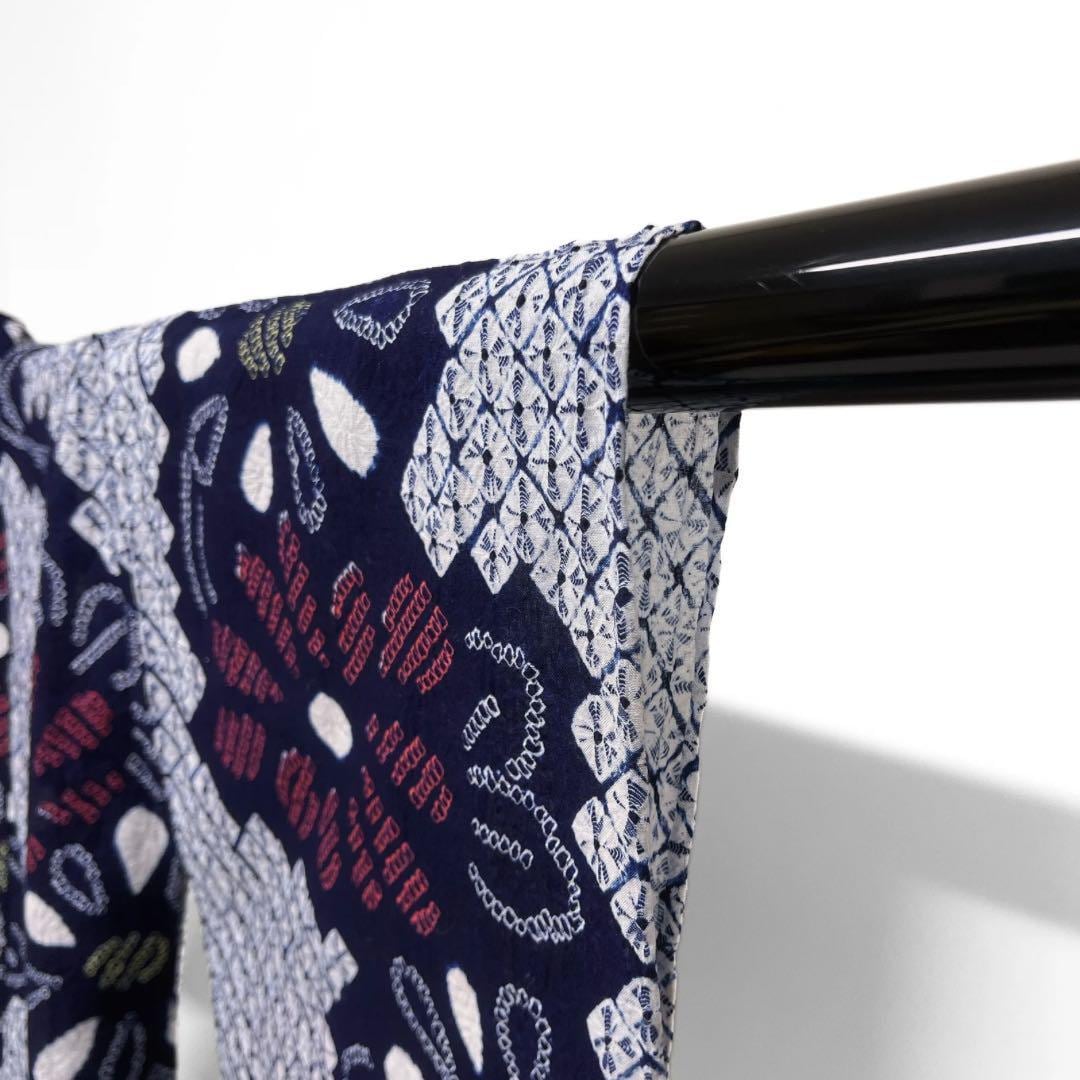 未着用 浴衣 有松鳴海絞り 花模様 藍色 着物 032a d | Pay ID