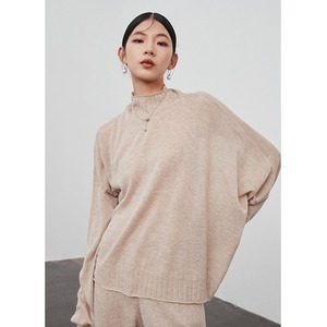 Asymmetry Shirring Loose Knit