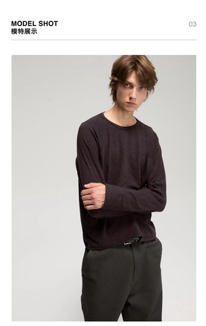 DECESOLO 26AW クリーンフィット バンブーテクスチャー ロングスリーブ